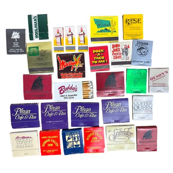 Vintage Tucson Arizona AZ Matchbook Lot Some Front Strike Unstruck Matches 1980s - Picture 1 of 7